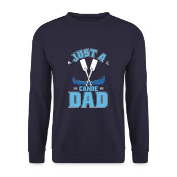 Kanu Kanute Just A Canoe Dad - Unisex Pullover - Navy - Vorne - Alina (178cm) & Michal (187cm)