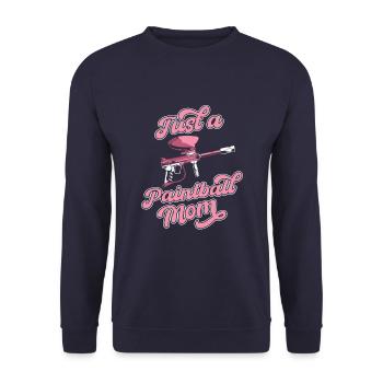 Paintball Just A Paintball Mom - Unisex Pullover - Navy - Vorne - Alina (178cm) & Michal (187cm)