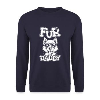 Chien Husky Sibérien Papa Pour Papa - Sweat-shirt Unisexe - marine - Devant - Alina (178cm) & Michal (187cm)