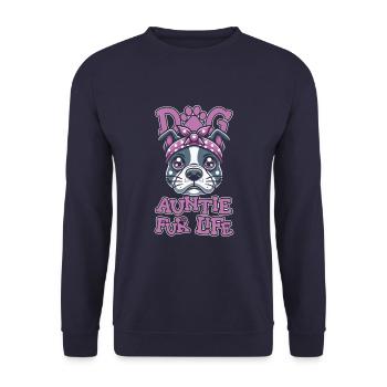American Bully Dog Aunt For Life - Unisex Sweatshirt - navy - Front - Alina (178cm) & Michal (187cm)