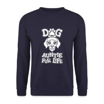 Brittany Spaniel Dog Aunt For Life - Unisex Sweatshirt - navy - Front - Alina (178cm) & Michal (187cm)