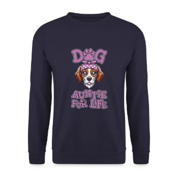 Brittany Spaniel Dog Aunt For Life - Unisex Sweatshirt - navy - Front - Alina (178cm) & Michal (187cm)