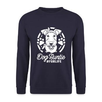 Airedale Terrier Dog Aunt Fur Life - Unisex Pullover - Navy - Vorne - Alina (178cm) & Michal (187cm)