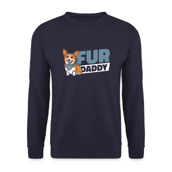 Chien Corgi Papa Pour Papa - Sweat-shirt Unisexe - marine - Devant - Alina (178cm) & Michal (187cm)