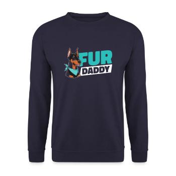 Doberman chien papa pour papa - Sweat-shirt Unisexe - marine - Devant - Alina (178cm) & Michal (187cm)