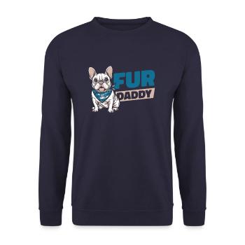 French Bulldog Dog Dad For Daddy - Unisex Sweatshirt - navy - Front - Alina (178cm) & Michal (187cm)