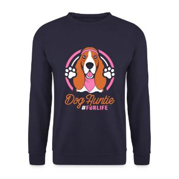 Bassett chien chien tante pour la vie - Sweat-shirt Unisexe - marine - Devant - Alina (178cm) & Michal (187cm)