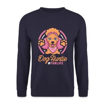 Pudel Dog Aunt Fur Life - Unisex Pullover - Navy - Vorne - Alina (178cm) & Michal (187cm)