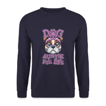 Bouledogue chien tante pour la vie - Sweat-shirt Unisexe - marine - Devant - Alina (178cm) & Michal (187cm)