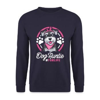 Schnauzer Dog Dog Aunt For Life - Unisex Sweatshirt - navy - Front - Alina (178cm) & Michal (187cm)