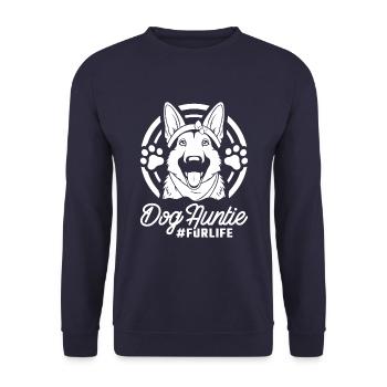 Schäferhund Dog Aunt Fur Life - Unisex Pullover - Navy - Vorne - Alina (178cm) & Michal (187cm)