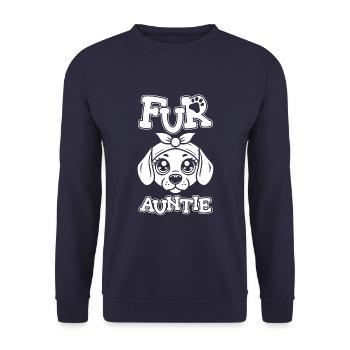 Beagle Hundetante Fur Auntie - Unisex Pullover - Navy - Vorne - Alina (178cm) & Michal (187cm)