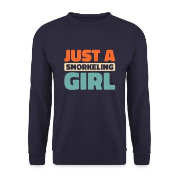 Schnorcheln : juste une fille de plongée en apnée - Sweat-shirt Unisexe - marine - Devant - Alina (178cm) & Michal (187cm)