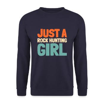 Géologue Collectionneur de pierres Juste une fille chasseuse de roches - Sweat-shirt Unisexe - marine - Devant - Alina (178cm) & Michal (187cm)
