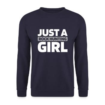 Géologue Collectionneur de pierres Juste une fille chasseuse de roches - Sweat-shirt Unisexe - marine - Devant - Alina (178cm) & Michal (187cm)