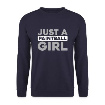 Paintball Juste une fille de paintball - Sweat-shirt Unisexe - marine - Devant - Alina (178cm) & Michal (187cm)