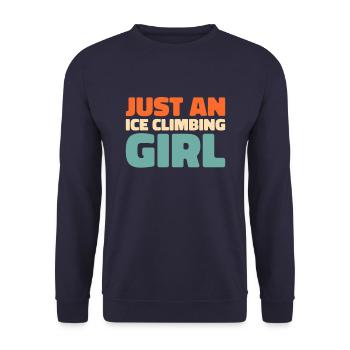 Eisklettern juste une fille d’escalade sur glace - Sweat-shirt Unisexe - marine - Devant - Alina (178cm) & Michal (187cm)