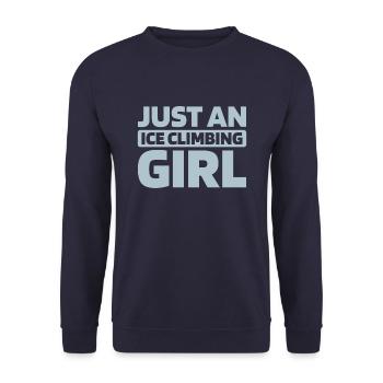 Eisklettern juste une fille d’escalade sur glace - Sweat-shirt Unisexe - marine - Devant - Alina (178cm) & Michal (187cm)