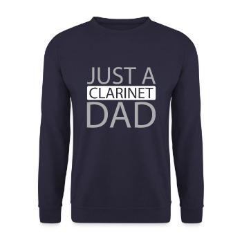 Klarinette Klarinettist Just A Clarinet Dad - Unisex Pullover - Navy - Vorne - Alina (178cm) & Michal (187cm)