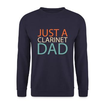Klarinette Klarinettist Just A Clarinet Dad - Unisex Pullover - Navy - Vorne - Alina (178cm) & Michal (187cm)