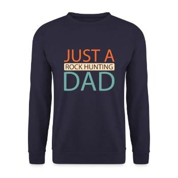 Geologe Steinsammler Just A Rock Hunting Dad - Unisex Pullover - Navy - Vorne - Alina (178cm) & Michal (187cm)