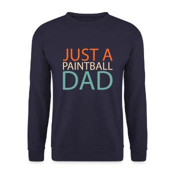 Paintball Just A Paintball Dad - Unisex Pullover - Navy - Vorne - Alina (178cm) & Michal (187cm)