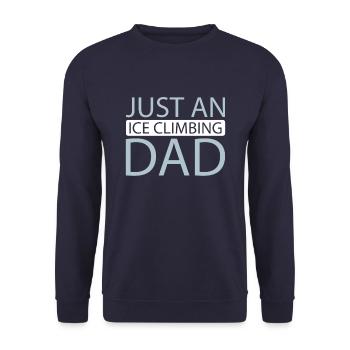 Eisklettern Just An Ice Climbing Dad - Unisex Pullover - Navy - Vorne - Alina (178cm) & Michal (187cm)