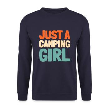 Tent Camping Camping Just A Camping Girl - Unisex Sweatshirt - navy - Front - Alina (178cm) & Michal (187cm)