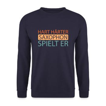 Saxophone Saxophone - Unisex Sweatshirt - navy - Front - Alina (178cm) & Michal (187cm)