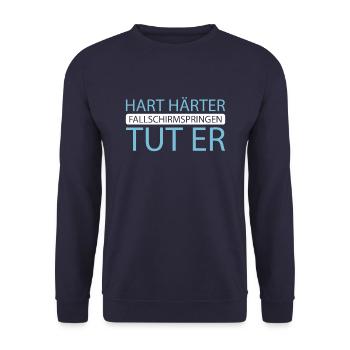 Fallschirmspringer Fallschirmspringen - Unisex Pullover - Navy - Vorne - Alina (178cm) & Michal (187cm)