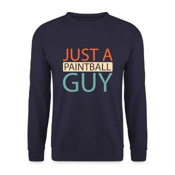 Paintball Just A Paintball Guy - Unisex Pullover - Navy - Vorne - Alina (178cm) & Michal (187cm)