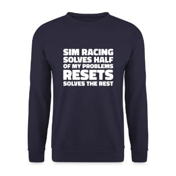 Sim Racing - Unisex Sweatshirt - navy - Front - Alina (178cm) & Michal (187cm)