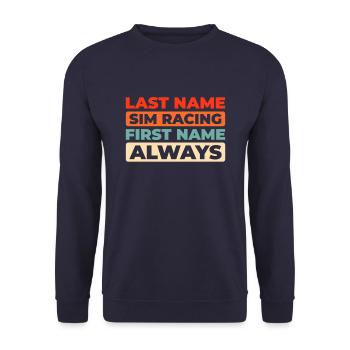 Sim Racing - Unisex Sweatshirt - navy - Front - Alina (178cm) & Michal (187cm)