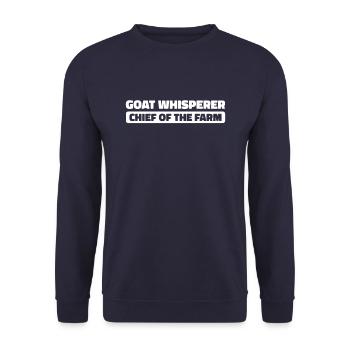 Goat Chief of the Farm - Unisex Sweatshirt - navy - Front - Alina (178cm) & Michal (187cm)