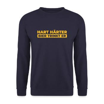Bier Bierliebhaber - Unisex Pullover - Navy - Vorne - Alina (178cm) & Michal (187cm)