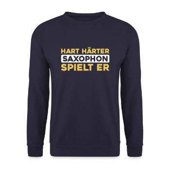 Saxophone Saxophone - Unisex Sweatshirt - navy - Front - Alina (178cm) & Michal (187cm)