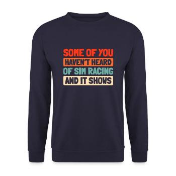 Sim Racing - Unisex Sweatshirt - navy - Front - Alina (178cm) & Michal (187cm)