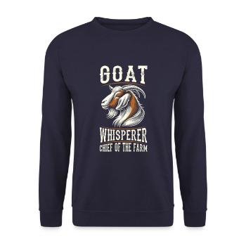Goat Chief of the Farm - Unisex Sweatshirt - navy - Front - Alina (178cm) & Michal (187cm)