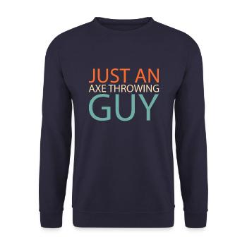 Lancer de hache Lanceur de hache Juste un homme de lancer de hache - Sweat-shirt Unisexe - marine - Devant - Alina (178cm) & Michal (187cm)