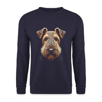 Airedale Terrier Fingerabdruck - Unisex Pullover - Navy - Vorne - Alina (178cm) & Michal (187cm)