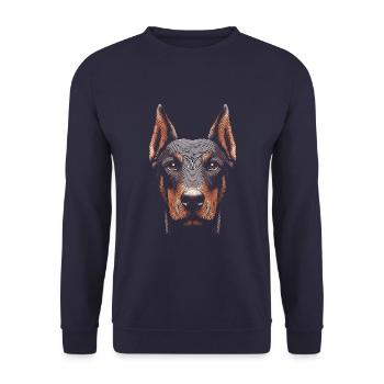Empreinte digitale du doberman - Sweat-shirt Unisexe - marine - Devant - Alina (178cm) & Michal (187cm)