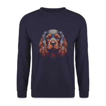 Empreinte digitale Cocker Spaniel - Sweat-shirt Unisexe - marine - Devant - Alina (178cm) & Michal (187cm)