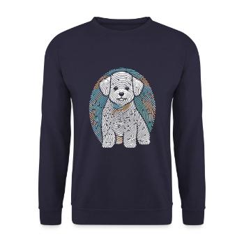 Bichon Frize Fingerprint - Unisex Sweatshirt - navy - Front - Alina (178cm) & Michal (187cm)