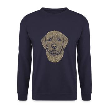 Golden Doodle Fingerabdruck - Unisex Pullover - Navy - Vorne - Alina (178cm) & Michal (187cm)
