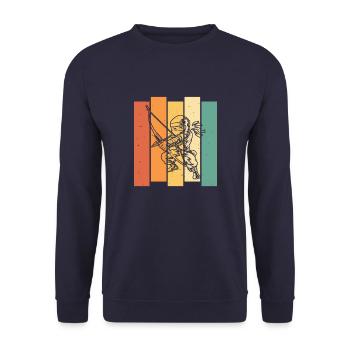 Bogenschießen Bogensport Bogenschütze - Unisex Pullover - Navy - Vorne - Alina (178cm) & Michal (187cm)