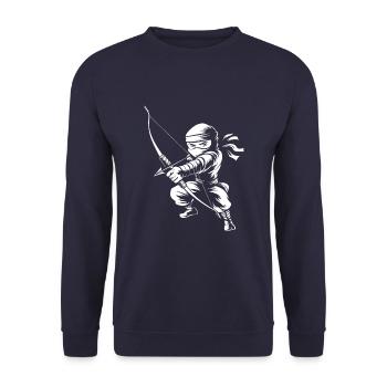 Bogenschießen Bogensport Bogenschütze - Unisex Pullover - Navy - Vorne - Alina (178cm) & Michal (187cm)