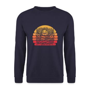 Hamster Gold Hamster Flower Book Reader - Unisex Sweatshirt - navy - Front - Alina (178cm) & Michal (187cm)