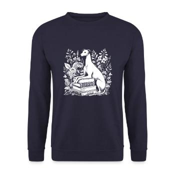 Greyhound Greyhound Flower Book Reader - Sweat-shirt Unisexe - marine - Devant - Alina (178cm) & Michal (187cm)