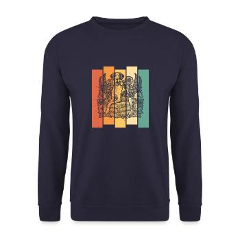 Great Dane Flower Book Reader - Unisex Sweatshirt - navy - Front - Alina (178cm) & Michal (187cm)