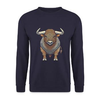 Stier Bulle Rind Fingerabdruck - Unisex Pullover - Navy - Vorne - Alina (178cm) & Michal (187cm)